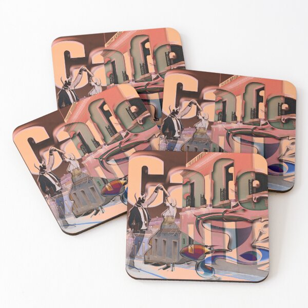 Item preview, Cafe 2 – Urban Coffee Culture Art | Retro Coffee Shop Illustration designed and sold by Brooklyn Hearty.