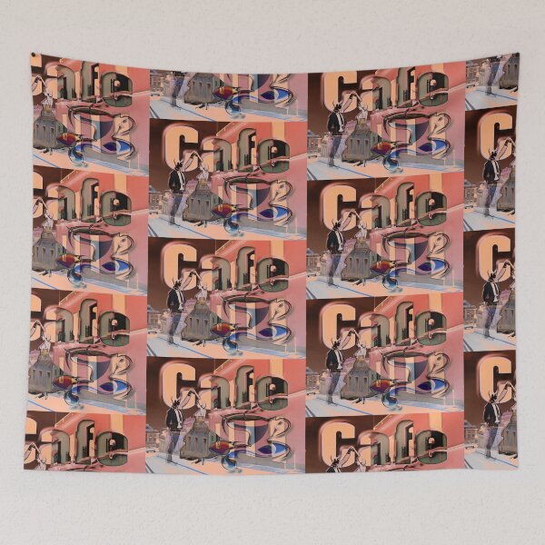 Item preview, Cafe 2 – Urban Coffee Culture Art | Retro Coffee Shop Illustration designed and sold by Brooklyn Hearty.