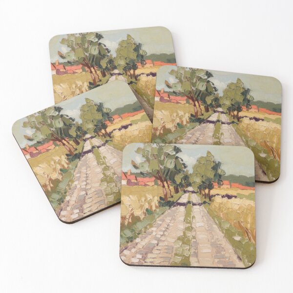 Item preview, French Cobblestone Path Painting | Countryside Road Landscape Art designed and sold by CARRAANN.