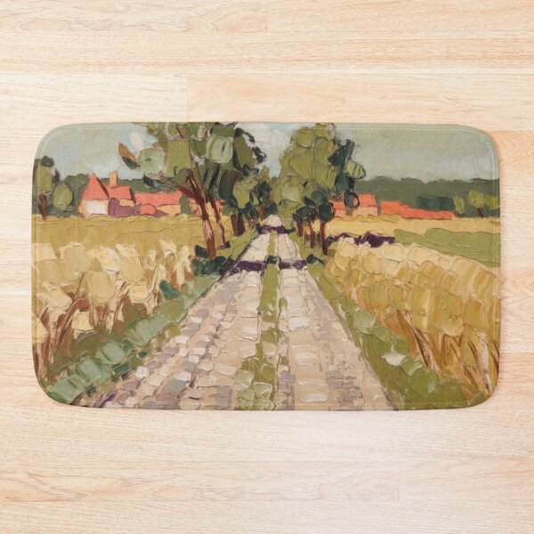Item preview, French Cobblestone Path Painting | Countryside Road Landscape Art designed and sold by CARRAANN.