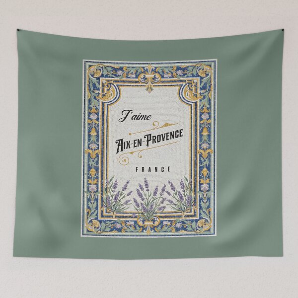 Item preview, J’aime Aix-en-Provence – Lavender Mosaic Art Print | France designed and sold by FrancophileFun.