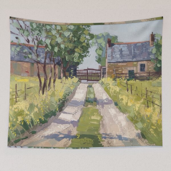 Item preview, French Farm Path Painting | Rural Countryside Landscape  designed and sold by CARRAANN.