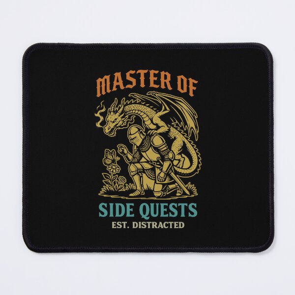 Item preview, Master Of Side Quests Funny RPG Gamer Distracted Knight Dragon designed and sold by gunaone-design.