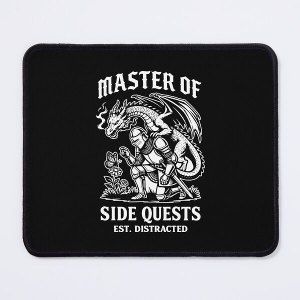 Item preview, Master Of Side Quests Funny RPG Gamer Distracted Knight Dragon designed and sold by gunaone-design.