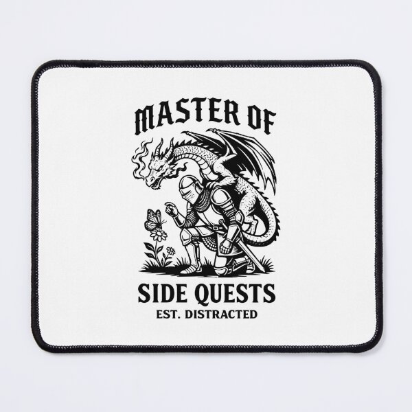 Item preview, Master Of Side Quests Funny RPG Gamer Distracted Knight Dragon designed and sold by gunaone-design.