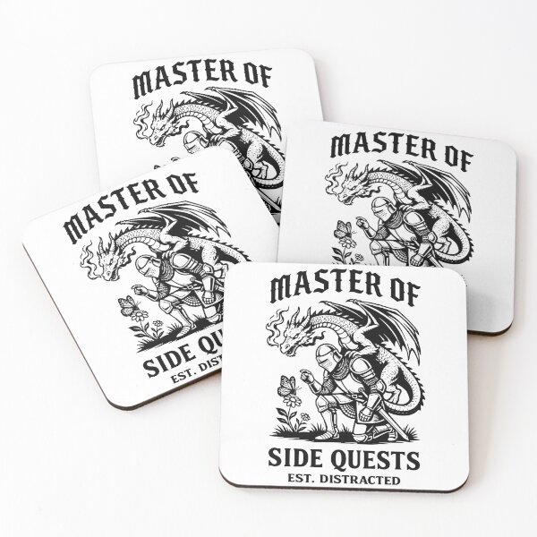 Item preview, Master Of Side Quests Funny RPG Gamer Distracted Knight Dragon designed and sold by gunaone-design.