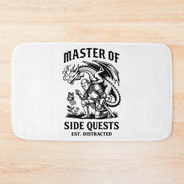 Item preview, Master Of Side Quests Funny RPG Gamer Distracted Knight Dragon designed and sold by gunaone-design.