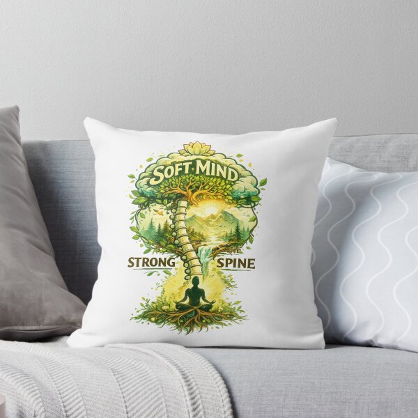 Item preview, Soft Mind Strong Spine – Playful Zen Tree & Spine Wellness T-Shirt designed and sold by RALYSHOP.