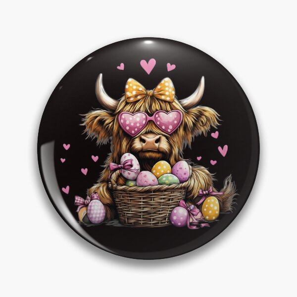 Item preview, Easter Day Highland Cow, Cute Cow Easter, Retro Easter, Happy Easter designed and sold by DesignDenDo ⭐⭐⭐⭐⭐.
