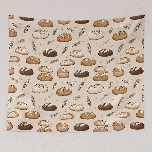 Item preview, Sourdough Bread Seamless Pattern designed and sold by palaco210.