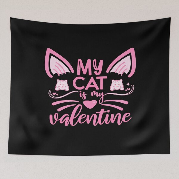 Item preview, my cat is my valentine cute and funny cat lover design   designed and sold by zuzzelek44.