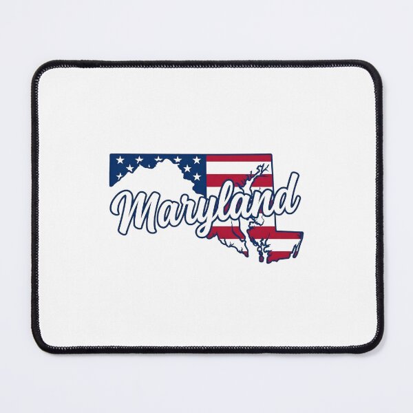 Item preview, Maryland State American Flag Outline – Patriotic Pride Script designed and sold by Paper Drip.