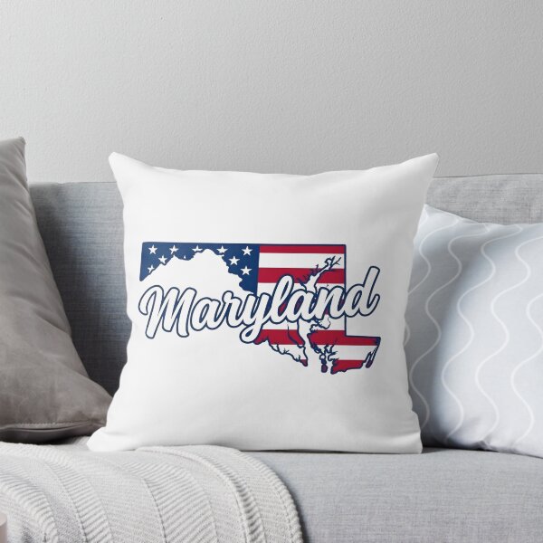 Item preview, Maryland State American Flag Outline – Patriotic Pride Script designed and sold by Paper Drip.