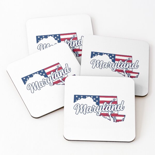 Item preview, Maryland State American Flag Outline – Patriotic Pride Script designed and sold by Paper Drip.