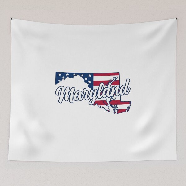Item preview, Maryland State American Flag Outline – Patriotic Pride Script designed and sold by Paper Drip.