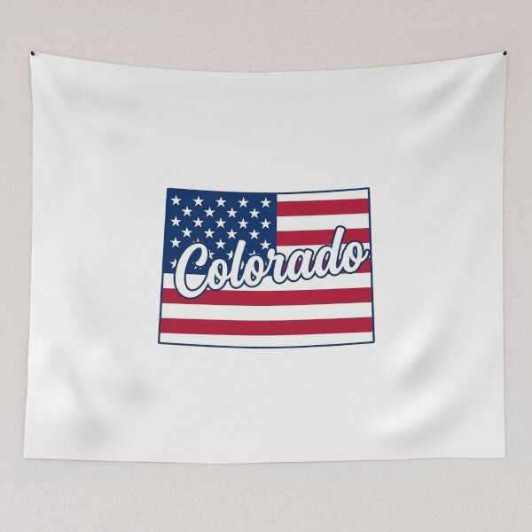 Item preview, Colorado State American Flag Outline – Patriotic Pride Script designed and sold by Paper Drip.
