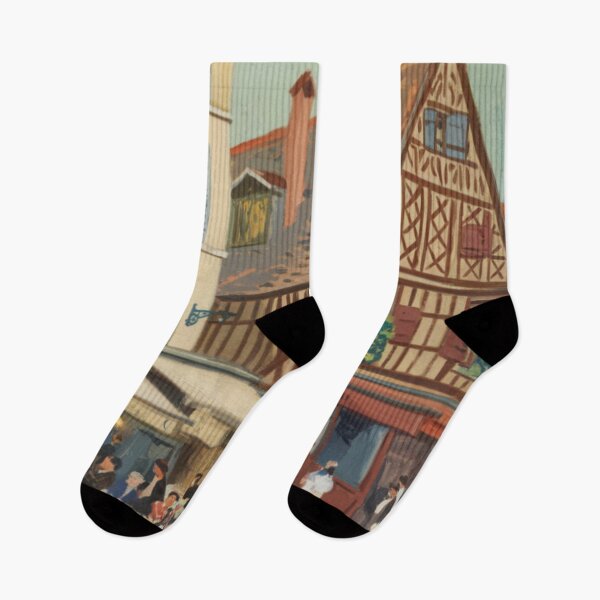 Item preview, Dijon France Café Painting | Impressionist Street Scene in Burgundy designed and sold by CARRAANN.