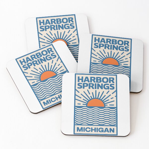 Item preview, Harbor Springs Michigan - Sunset Card Design designed and sold by TheOldMittenIllustrated.
