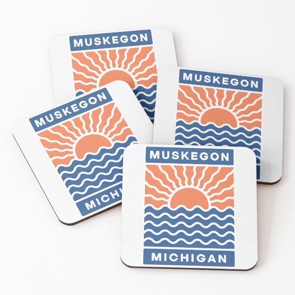 Item preview, Muskegon Michigan - Sunset Card Design designed and sold by TheOldMittenIllustrated.