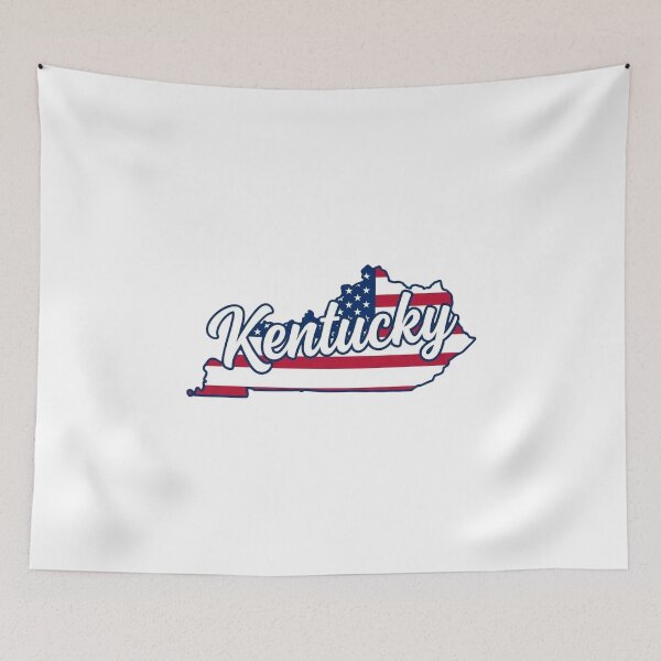 Artikelvorschau, Umriss der US-Flagge des US-Bundesstaates Kentucky – Schriftzug für patriotischen Stolz entworfen und verkauft von Paper Drip.