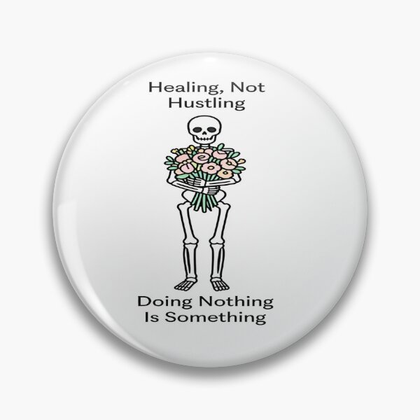 Item preview, Healing, Not Hustling – Skeleton with Flowers Illustration designed and sold by truongloc246.