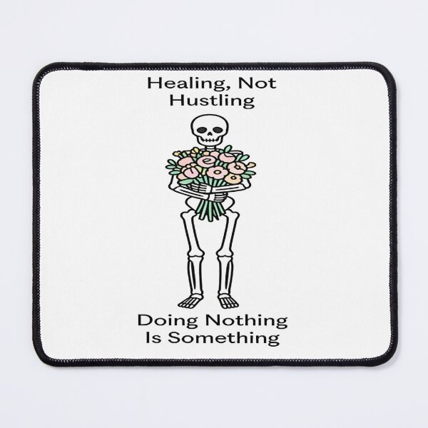 Item preview, Healing, Not Hustling – Skeleton with Flowers Illustration designed and sold by truongloc246.
