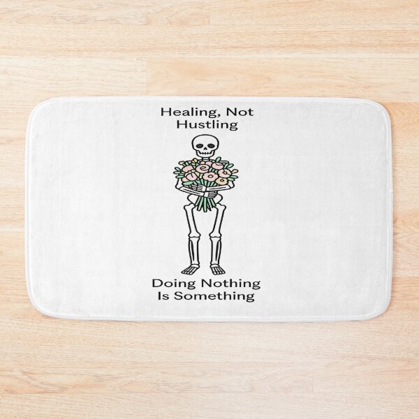 Item preview, Healing, Not Hustling – Skeleton with Flowers Illustration designed and sold by truongloc246.