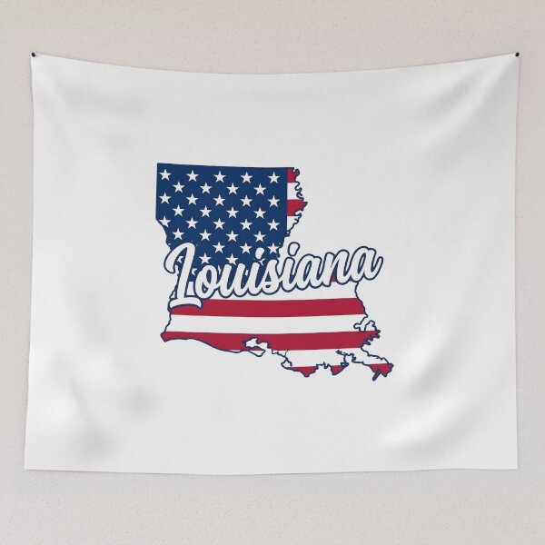 Item preview, Louisiana State American Flag Outline – Patriotic Pride Script designed and sold by Paper Drip.