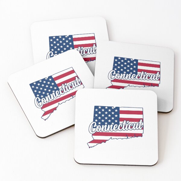 Item preview, Connecticut State American Flag Outline – Patriotic Pride Script designed and sold by Paper Drip.
