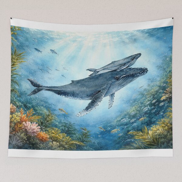Item preview, Humpback whale and its calf - seabed designed and sold by ArtMelly.