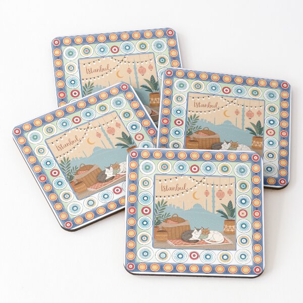 Item preview, Midnight in Istanbul - Cozy Cats & City Skyline designed and sold by asliberry.