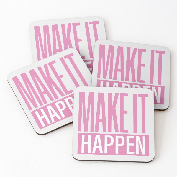 Item preview, MAKE IT HAPPEN – Bold Motivational Typography - Pink designed and sold by modo-arte.
