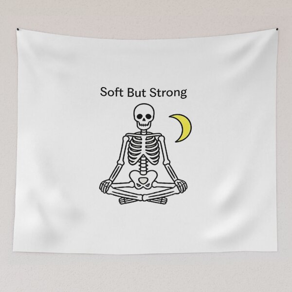 Item preview, Soft But Strong – Meditating Skeleton Illustration designed and sold by truongloc246.