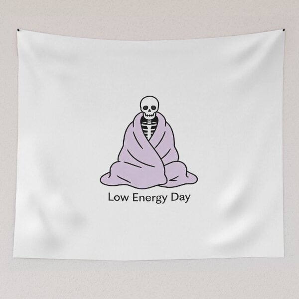 Item preview, Low Energy Day – Cozy Skeleton Wrapped in Blanket Illustration designed and sold by truongloc246.