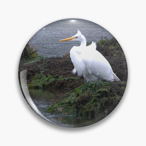 Item preview, Great Egret with wind fluffing its feathers designed and sold by lisavonbiela.