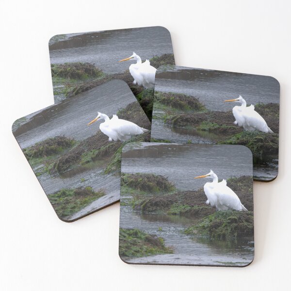 Item preview, Great Egret with wind fluffing its feathers designed and sold by lisavonbiela.