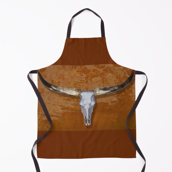 Item preview, Burnt Orange Longhorn Cow Skull Art designed and sold by Sharon Cummings Art.