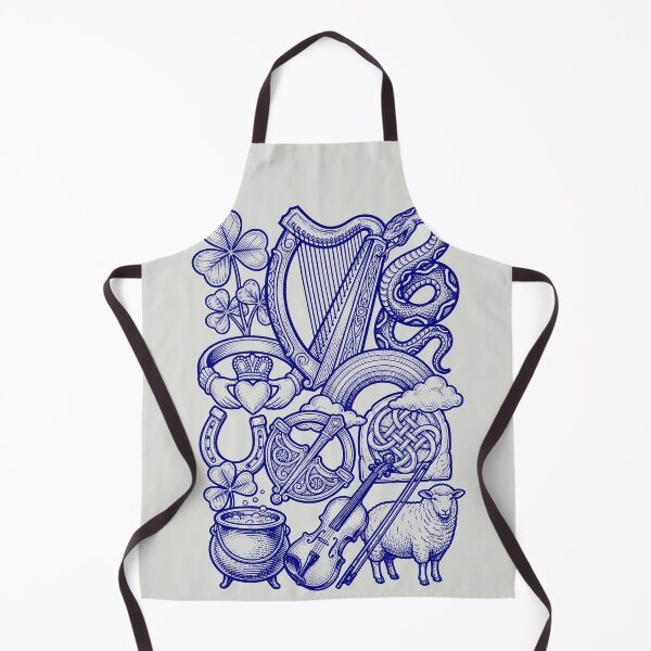 Item preview, Navy Blue Irish Symbols - Vintage Blueprint Style designed and sold by DigitalGlade.