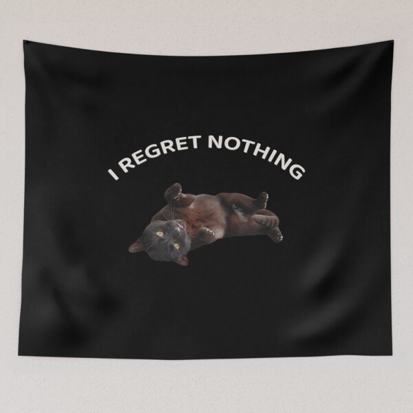 Item preview, I Regret Nothing – Funny Black Cat Minimal Design designed and sold by MB-CatPrints.