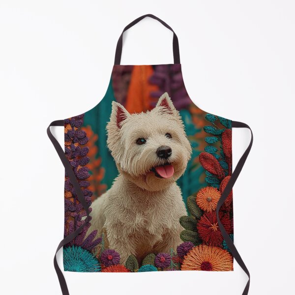 Item preview, Embroidered Style Westie: West Highland White Terrier in a Colorful Floral Garden designed and sold by skibreck.