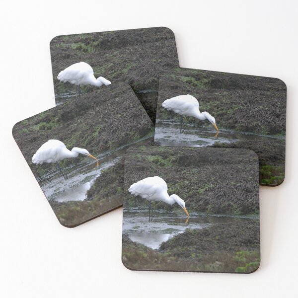 Item preview, Great Egret feeding with beak reflection designed and sold by lisavonbiela.
