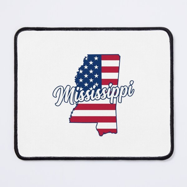 Item preview, Mississippi State American Flag Outline – Patriotic Pride Script designed and sold by Paper Drip.