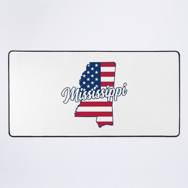 Item preview, Mississippi State American Flag Outline – Patriotic Pride Script designed and sold by Paper Drip.