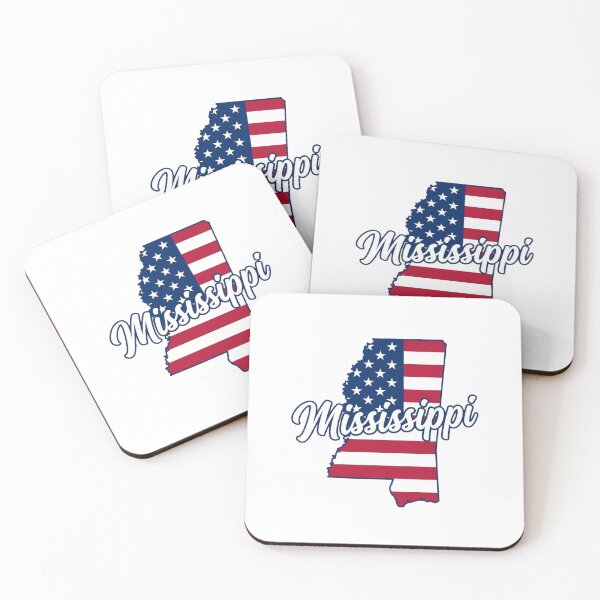 Item preview, Mississippi State American Flag Outline – Patriotic Pride Script designed and sold by Paper Drip.