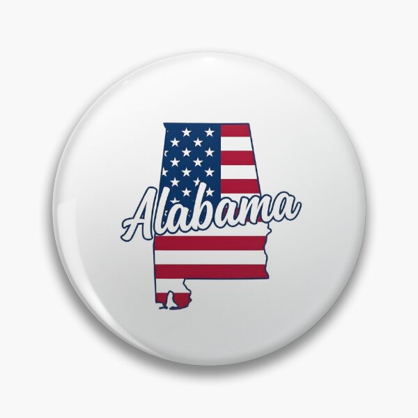 Item preview, Alabama State American Flag Outline – Patriotic Pride Script designed and sold by Paper Drip.