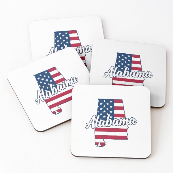 Item preview, Alabama State American Flag Outline – Patriotic Pride Script designed and sold by Paper Drip.