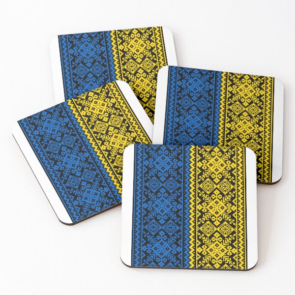 Item preview, Ukrainian Geometric Ornament | Blue & Yellow Minimal Folk Design designed and sold by Julison2015.