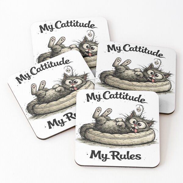 Item preview, My Cattitude My Rules Funny Crazy Cat Design designed and sold by Iv Hoyesska.