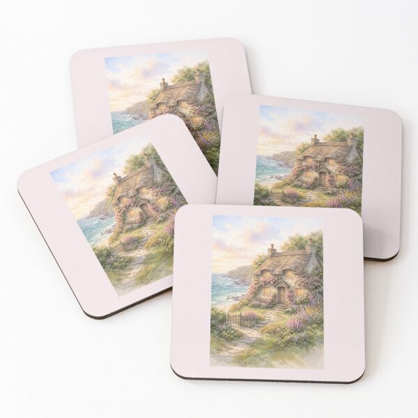 Item preview, Rose-Covered Cottage by the Sea — Cornwall designed and sold by Novel Works Studio.