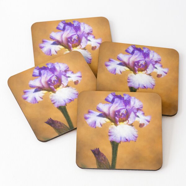 Item preview, Purple Bearded Iris Flower Digital Oil Painting designed and sold by kornkobart.